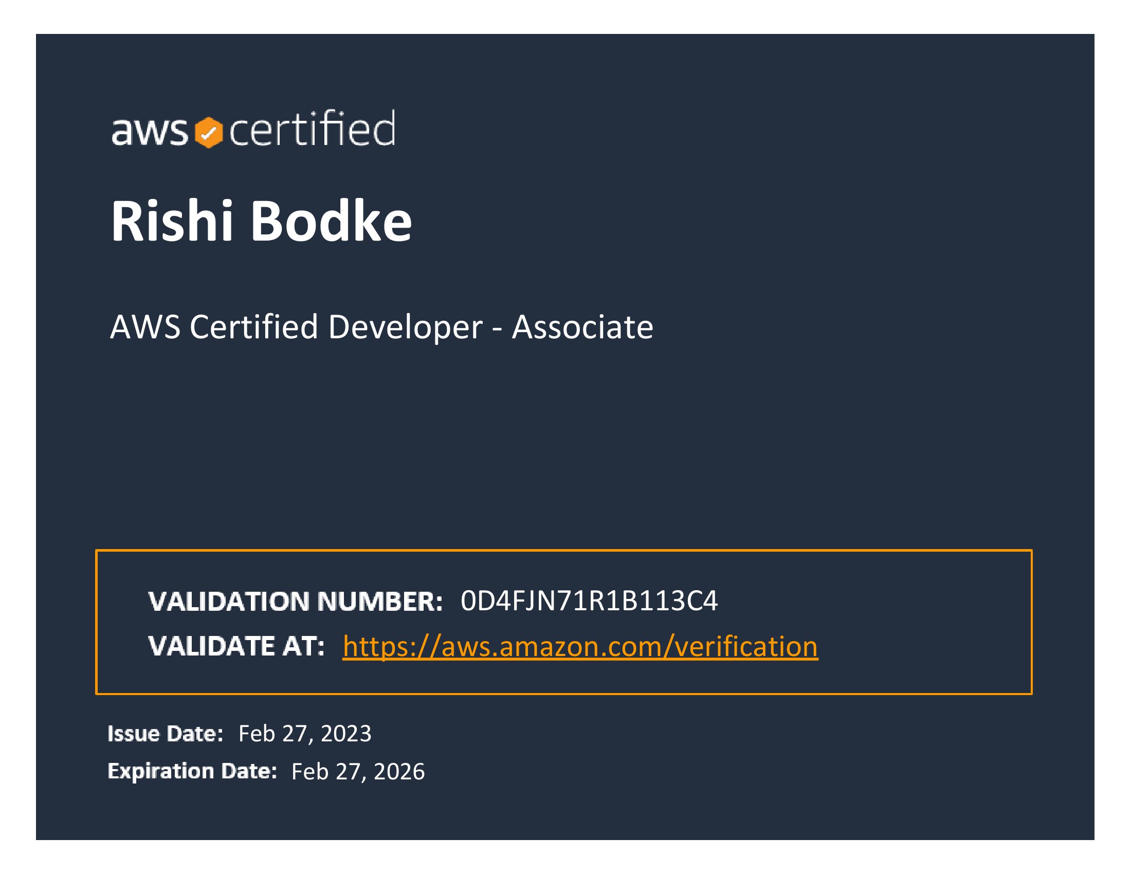 AWS Developer Associate