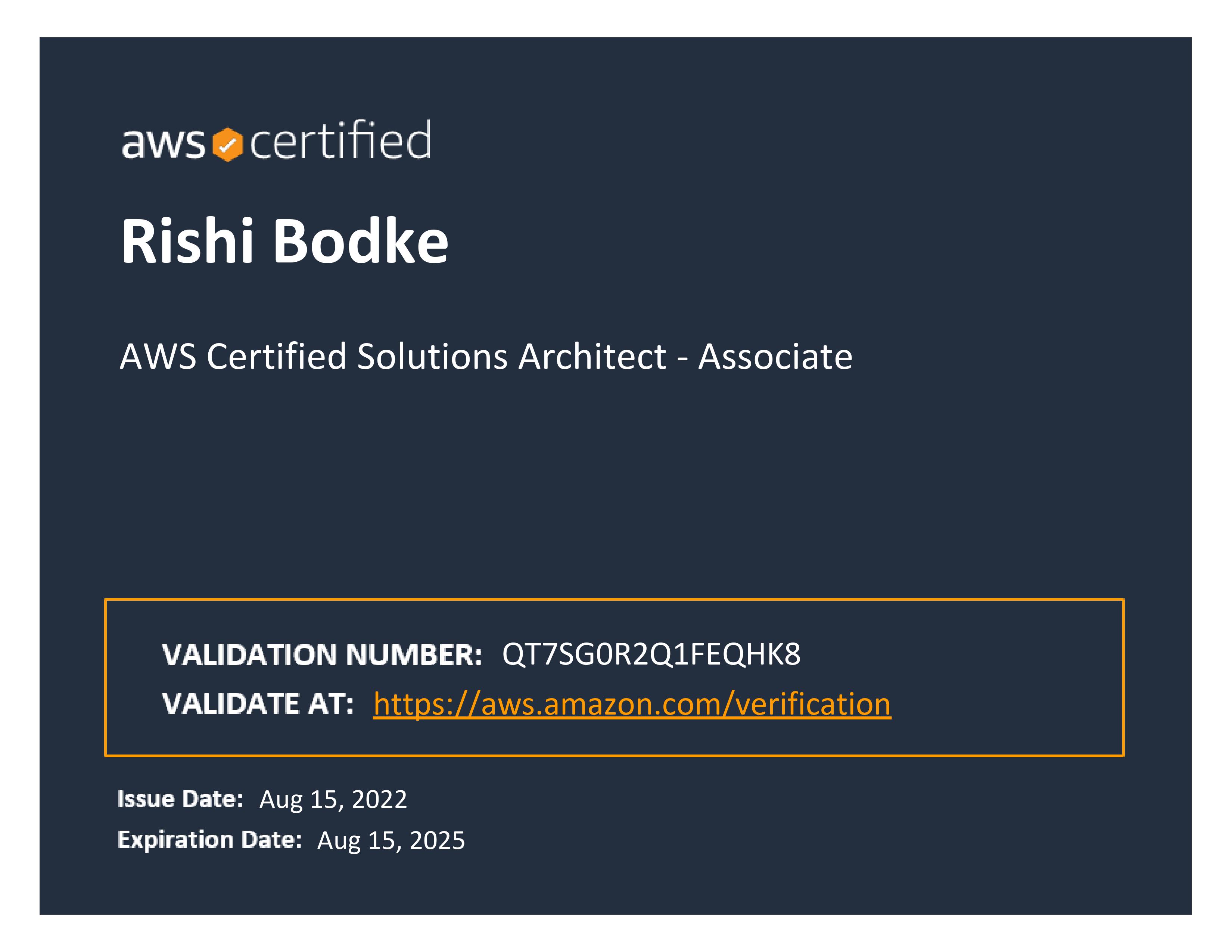 AWS Solutions Architect Associate